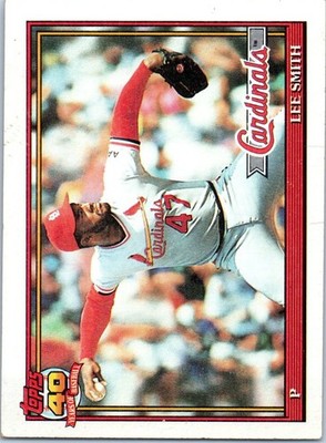1991 Topps - Lee Smith #660 B* Barely Visible 40th Anniversary Logo