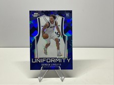 2023-24 Contenders-Uniformity Dereck Lively #19 Blue Cracked Ice Prizm /75 (RC)