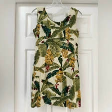 Vintage Paradise Found Palm Tree Banana Sundress from Honolulu, Hawaii SZ Small
