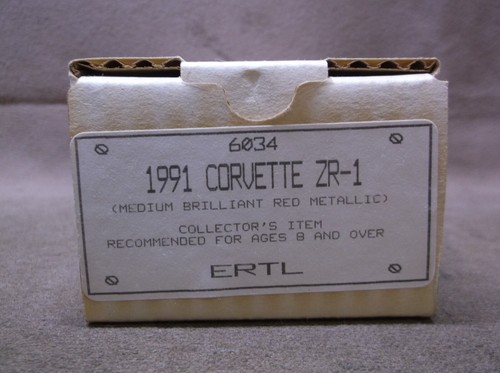 #6034 AMT ERTL 1/24 CHEVY 1991 CHEVROLET CORVETTE ZR-1 PROMO MED BRILLIANT RED M - Picture 2 of 11