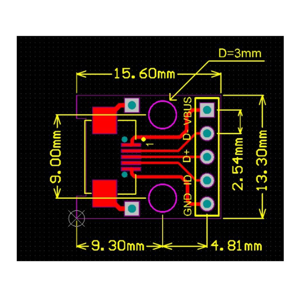 Zalati Micro-USB Auf DIP Adapter - 10 Stück 5-polig 2,54mm Raster