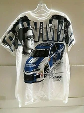 Alex Bowman # 88 Nascar White Total Print T-shirt, Size Large