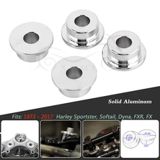Chrome Solid Handlebar Riser Bushings For Harley Fatboy Heritage Softail FLSTN