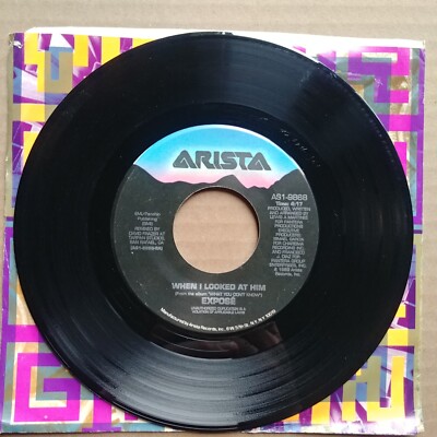 EXPOSE When I Looked At Him 45 7'' POP ELECTRONIC Arista Record Vinyl 1989