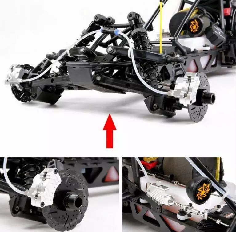Alloy front wheel hydraulic brake system For 1 5 Hpi KM Baja 5b