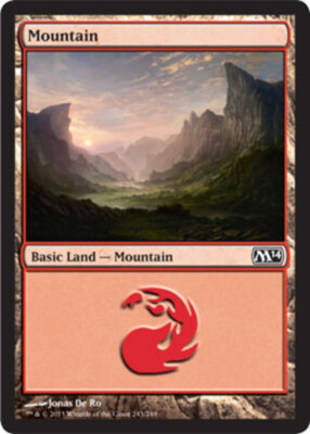 4x NM-Mint, English Foil Mountain (243) - Foil Magic 2014 magicmtg