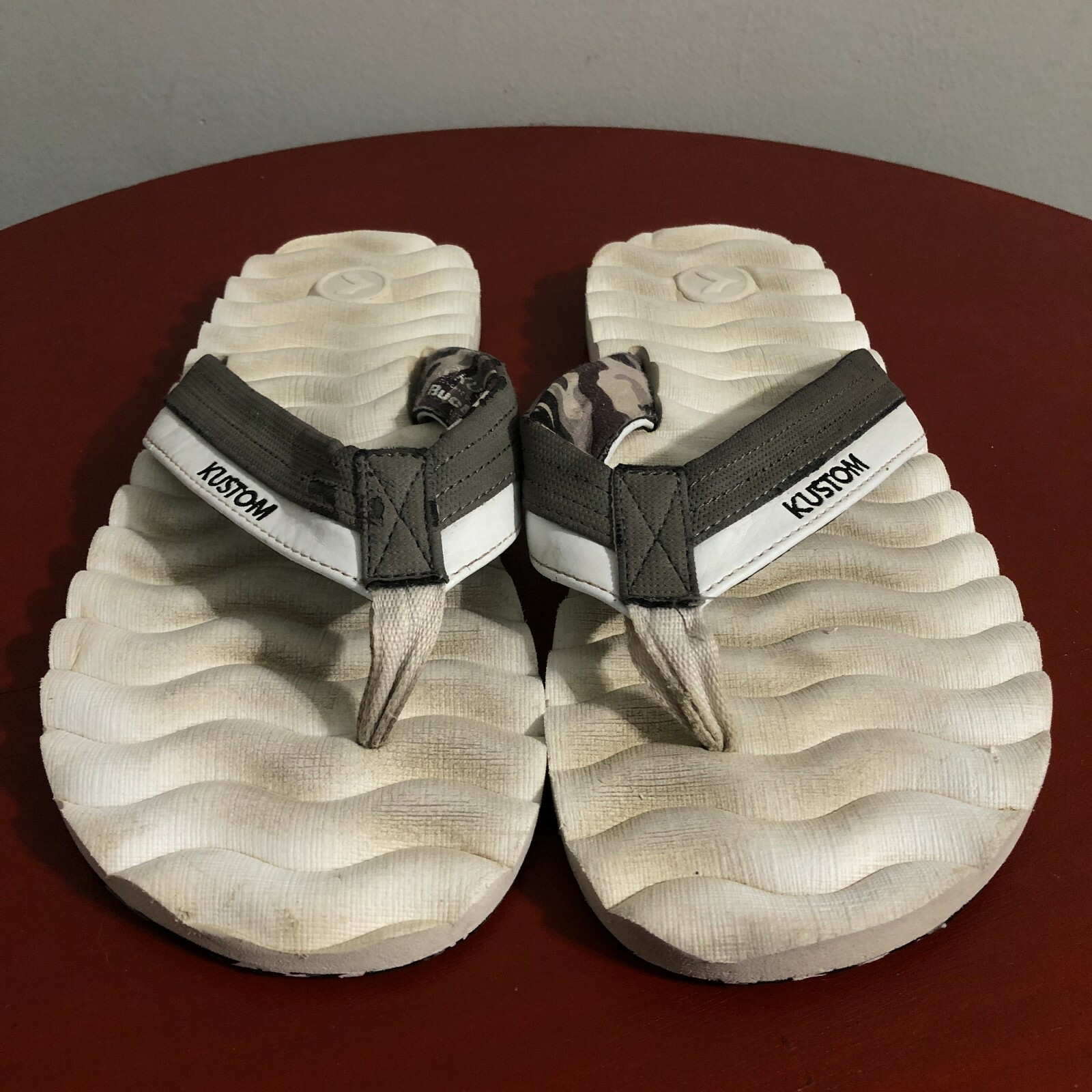 Gray Slides Thong Flip Flops 