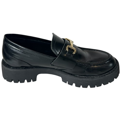 Steve Madden Shoe Womens Size 10 Lando Black Patent Loafer Chunky Heel School - Picture 13 of 16