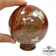 3.5" Natural Red Japer Crystal Healing Mineral Polished Sphere Gemstone ~4300 Ct