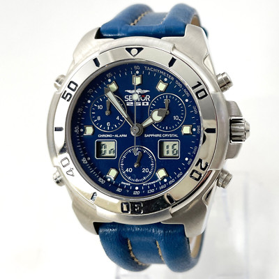 SECTOR Uhr SGE 250 Steinadler Digital Analog Alarm Blau Silber Herren