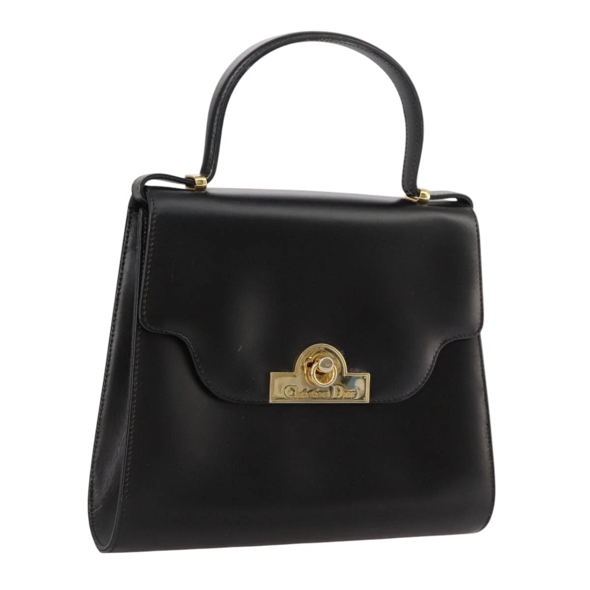 Dior    Sac à main en cuir noir authentique