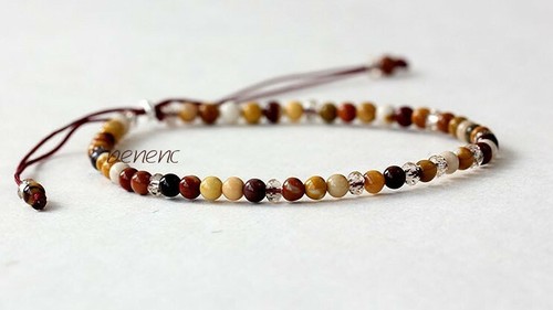  3mm egg yolk stone bracelet/ precision faceted crystal/natural raw/peace/joy - Picture 4 of 6