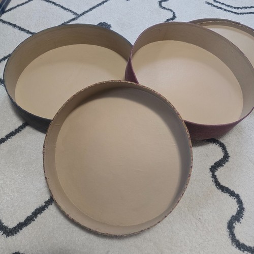 Vintage Round Floral Fabric Gift/Storage Container/Box Set of 3 - Picture 7 of 23