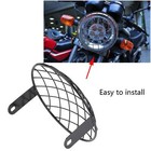 New Motorcycle 7" Headlight Mesh Grill Side Mount Cover Mask Fits Square