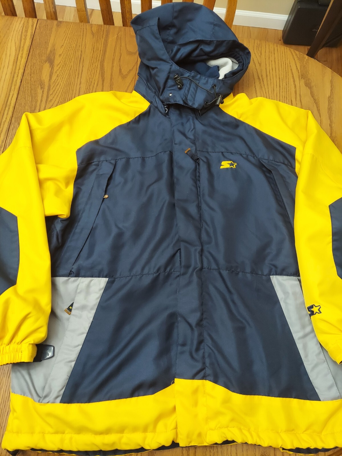 Starter Jacket Navy Yellow Gray Multi Zip Multi P… - image 1