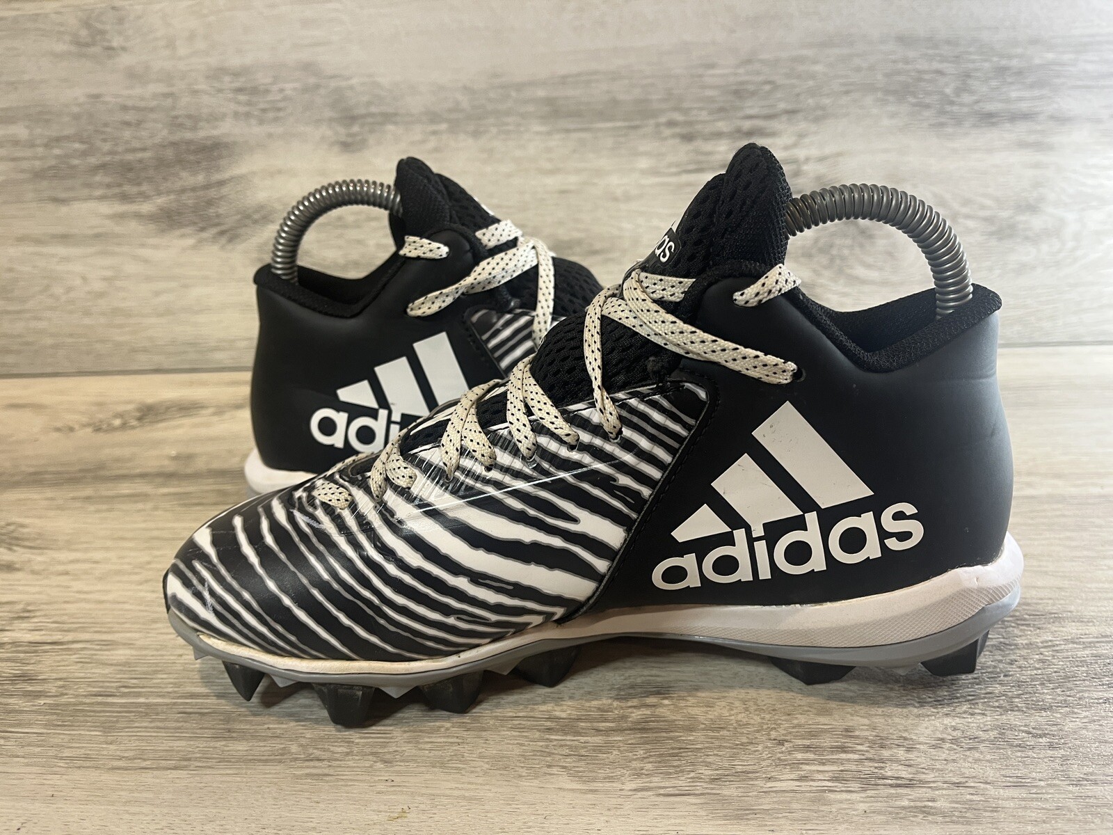Adidas Freak MD J Zubaz Football Cleats Shoes Youth Size 5 Black White