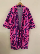 Boho Cotton Canvas Hand Embroidered Jackets | Long Kimono Duster Jacket