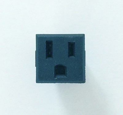 US 3 Pins Power Socket Outlet Plug Power Receptacle AC 125V 15A Black 1 pcs