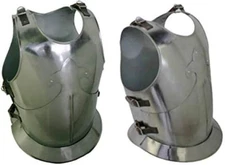 Medieval Steel Armor Breast Plate Jacket Silver One Size Rustic Vintage Home