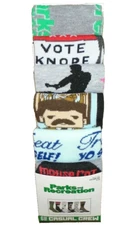 NEW MENS "PARKS AND RECREATION TV SERIES 6 PAIR CASUAL CREW SOCKS" Shoe Sz 8-12