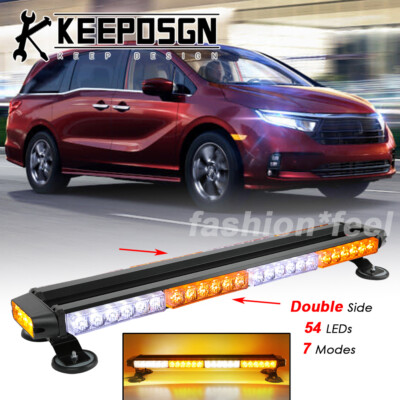 LED Roof Top Traffic Advisor Strobe Lights Bar kIT White Amber for Honda Odyssey