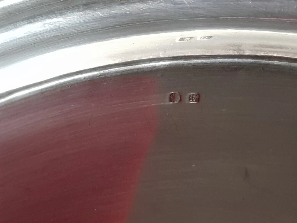 Argent , PLATEAU OVALE poinçonné métal ARGENTÉ 45 cm  X 34,5 cm - Photo 4/4