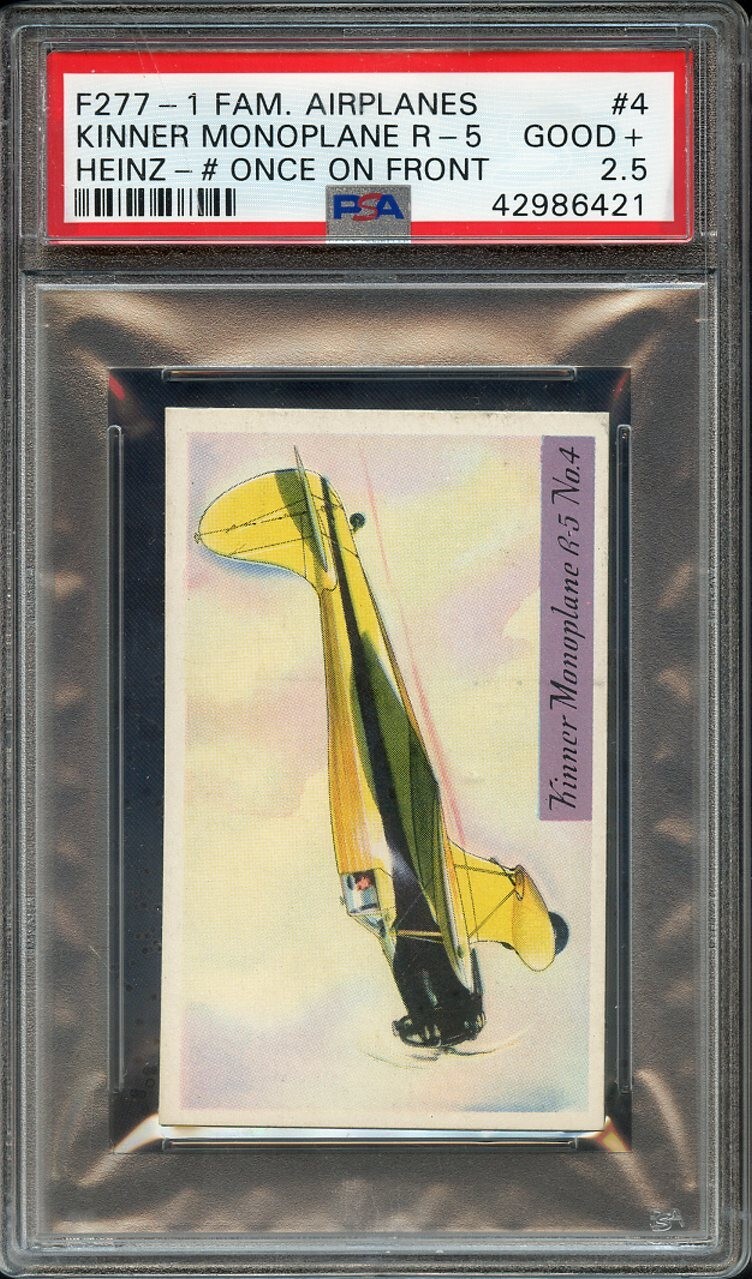 1940 F277-1 HEINZ FAMOUS PLANES # ONCE FRONT 4 KINNER MONOPLANE R-5 PSA ...