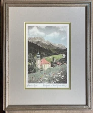 Ernst Geissendorfer Original Color Etching on Silk/Satin Maria Gern Germany