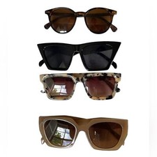 Women  s Sunglass 4 Pack Bundle - Brown, Leopard Black  Beige - OS - Multi Frame