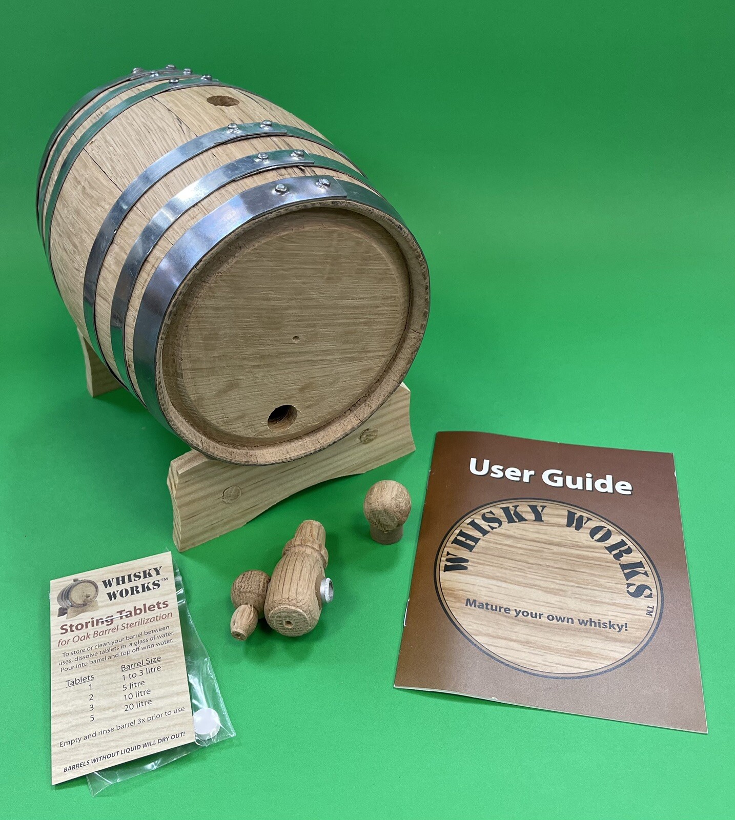 Whisky Works “Solo” 1 Litre American White Oak Cask Wood Barrel Kit - New