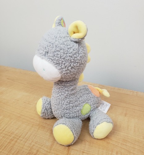 Juguete de peluche suave gris y amarillo Okie Dokie 10" jirafa bebé sonajero 2016 - Imagen 2 de 13