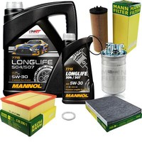 MANN-FILTER Inspektionspaket Mannol 6L Longlife 5W-30 FüR Vw Passat Variant 2.5