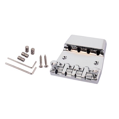 Adjustable Alloy Chrome Bass Bridge Replacement for Rickenbacker 4 String Guitar