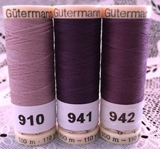 3 NEW Purple colors GUTERMANN 100 polyester sew-all thread 110 yard spools