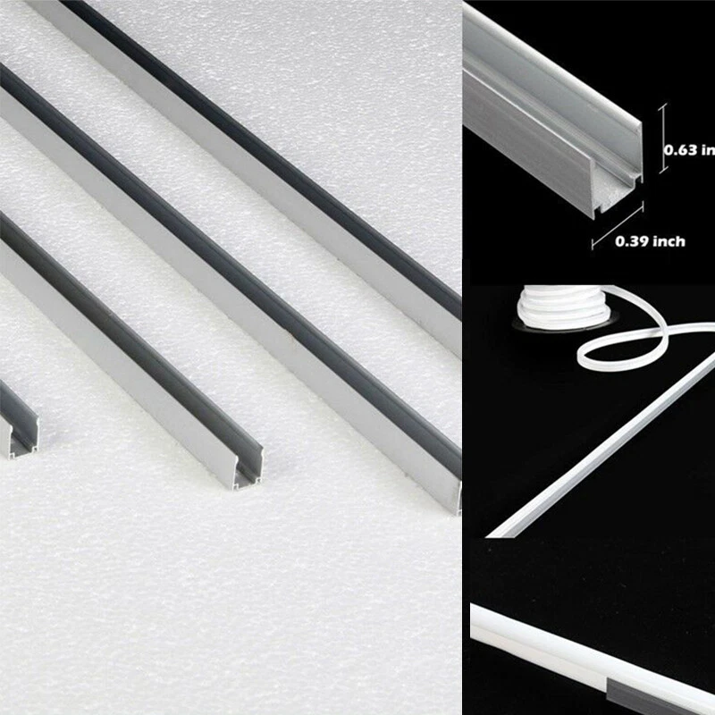 5Pcs 3.3' Aluminum Holder Channel Track For 8mmx16mm LED Light Strip Mounting - Image 2 of 4