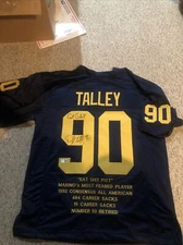 WEST VIRGINIA MOUNTAINEERS- DARRYL TALLEY SIGNED AUTOGRAPH STAT JERSEY TRISTAR 