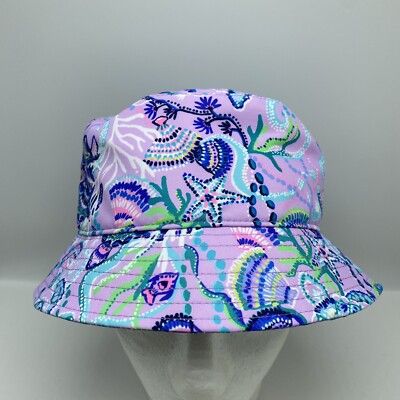 NEW! Women’s Lilly Pulitzer Lilac Freesia ‘Mermaid For You’ Bucket Hat OS W/Tags NEW! Women main image 4