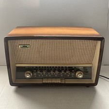 Vtg Loewe-Opta FM/SW/LW/MW Tube Radio Bella Rekard Woodgrain German MCM Tested
