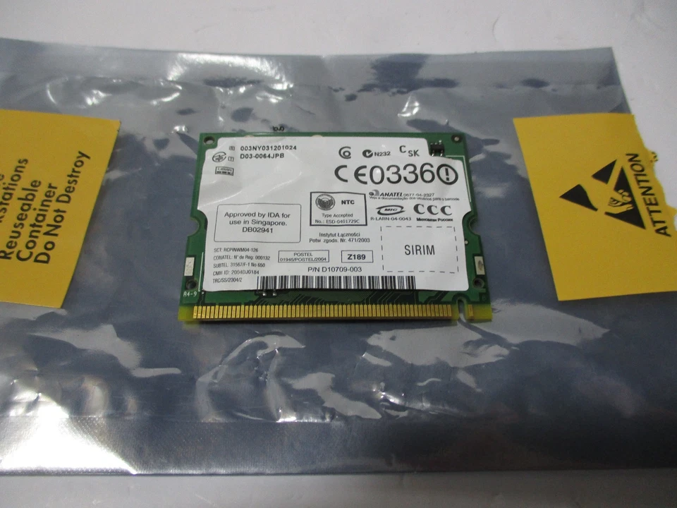  IBM Lenovo 41W1279 PRO Wireless 2200BG Mini-PCI Adapter Intel - Image 4 of 4