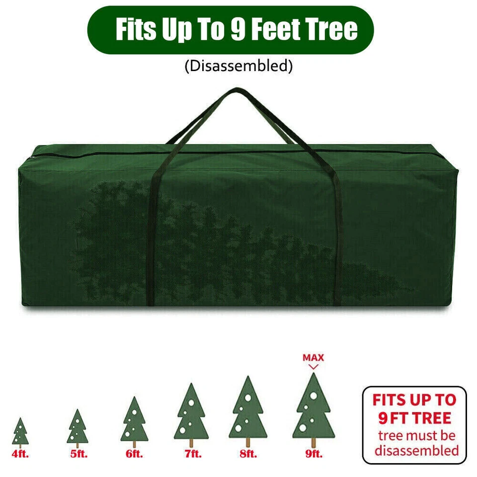 9FT Large Artificial Christmas Tree Storage Bag Zipper Container Box w/Handles - Image 3 of 4