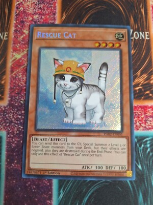 Yu-Gi-Oh! Rescue Cat RA02-EN001 Secret Rare 1st Edition Near Mint