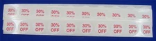 100 Self-Adhesive 30% OFF Labels 3/4" Stickers / Tags Retail Store Supplies