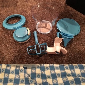NEW Tupperware Power Chef Pull Cord System Chop Prep  Salt Water Blue New in Box