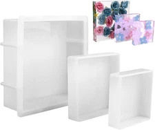 Square Silicone Molds for Resin, Large Resin Mold Glossy Deep Square Molds 6.6''