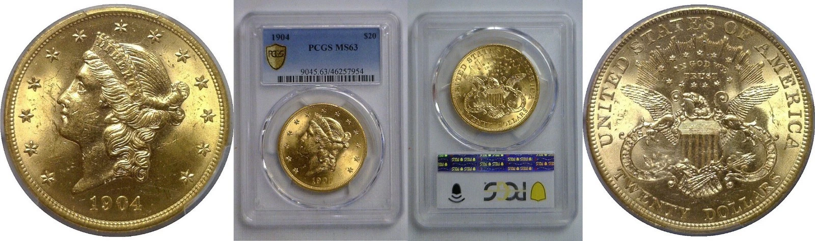 1904 $20 St. Gaudens PCGS MS-63