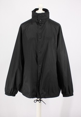 BALENCIAGA UNISEX LONG OVERSIZED NYLON WINDBREAKER JACKE SCHWARZ UVP 1750£ AD