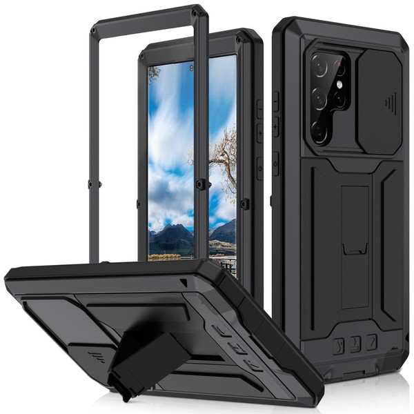 SchutzhüLle FüR Samsung Galaxy S22 Ultra 5G, R-Just Camshield Slide, Schwarz-image