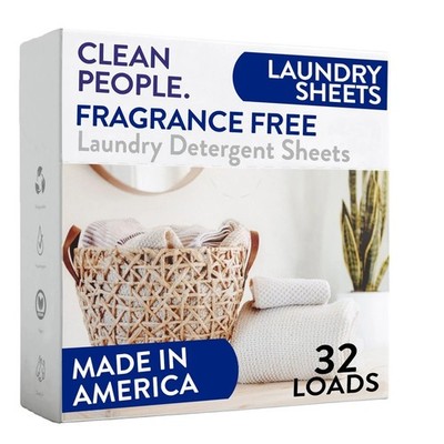 The Clean People Fragrance Free Laundry Detergent Sheets