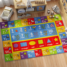 Kc Cubs 5X7 Abc Alphabet Numbers Shapes Rug Educational Non-Slip Play Mat