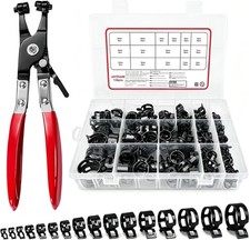 Federbandschellen-Set mit Zange Schwarz 6-25 mm 130 St&uuml;ck f&uuml;r Auto Haushalt